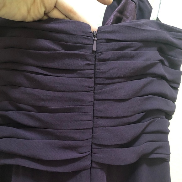 Monique Lhuillier Strapless Chiffon Gown Purple 12 - Picture 13 of 15